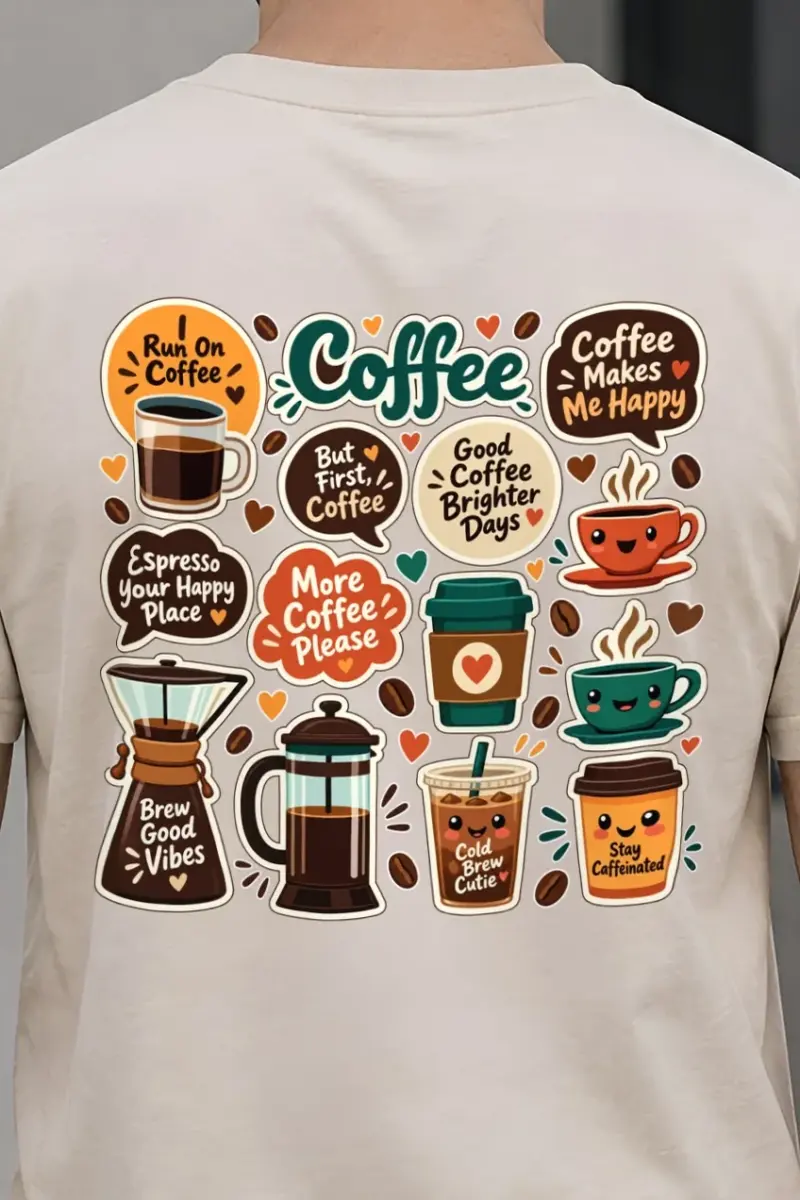 "Run On Coffee" Heavyweight Unisex Crewneck T-shirt