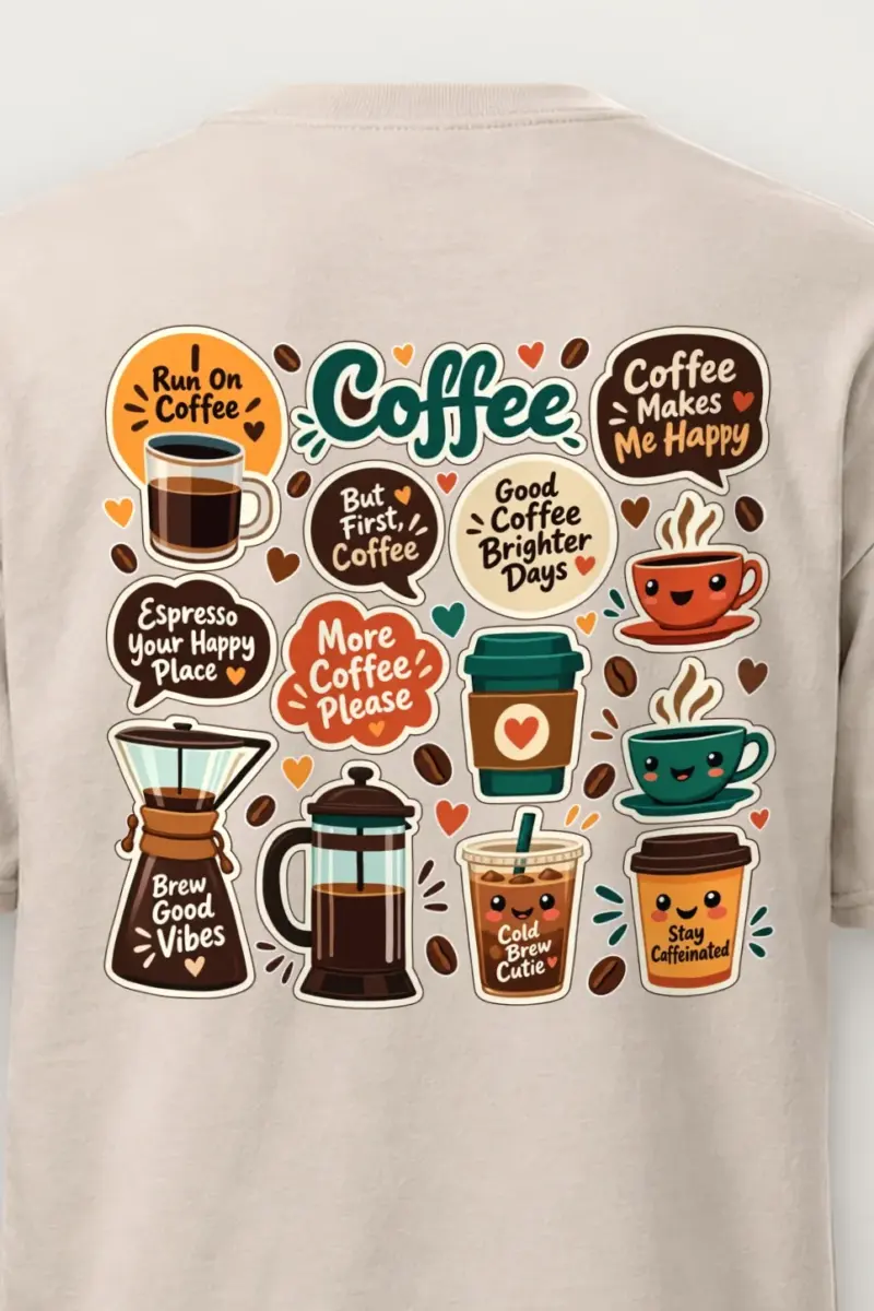 "Run On Coffee" Heavyweight Unisex Crewneck T-shirt