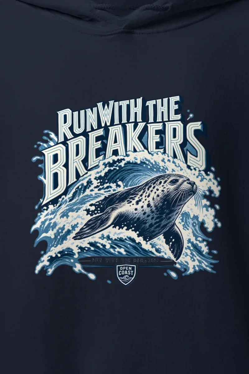 "Run With The Breakers" Heavy Blend Unisex Pullover Hoodie - the graphic up close