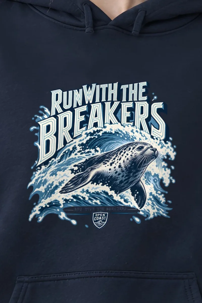"Run With The Breakers" Heavy Blend Unisex Pullover Hoodie - the graphic up close