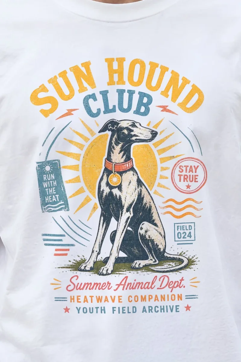 "Run With The Heat" Unisex Longsleeve T-shirt - the graphic up close