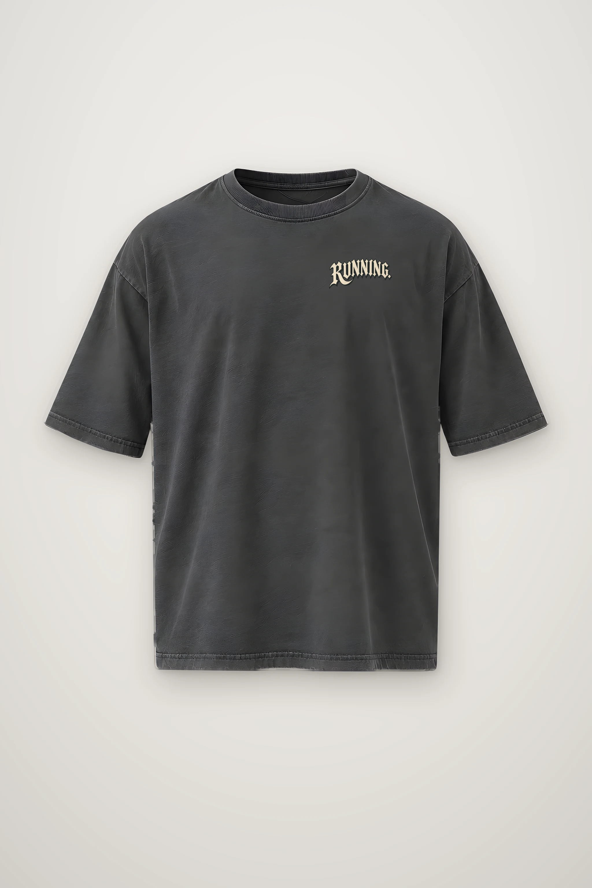 "Running Then Absolutely Nothing" Men's Oversized Heavyweight Crewneck T-Shirt