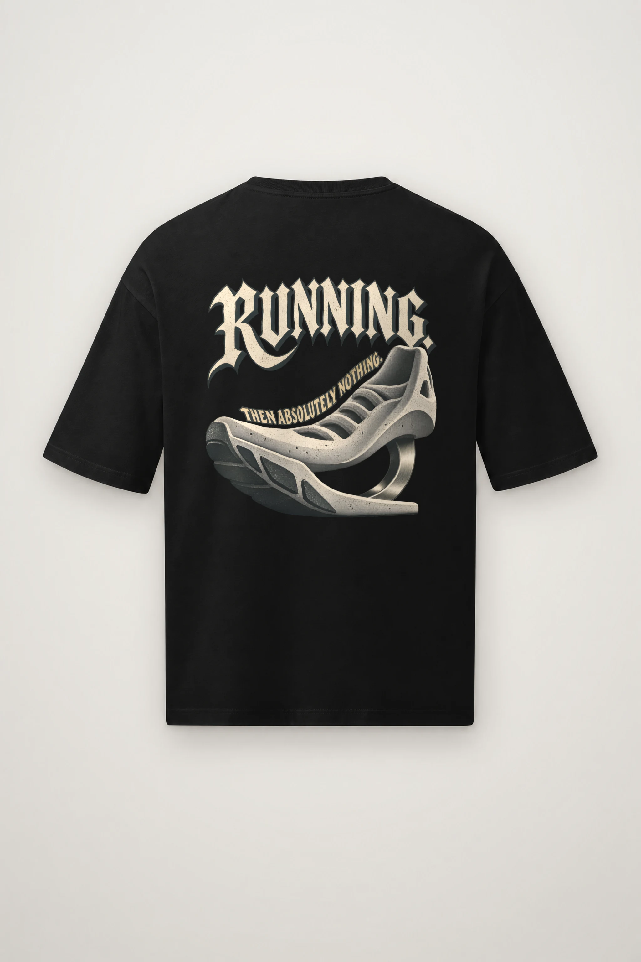 "Running Then Absolutely Nothing" Men's Oversized Heavyweight Crewneck T-Shirt