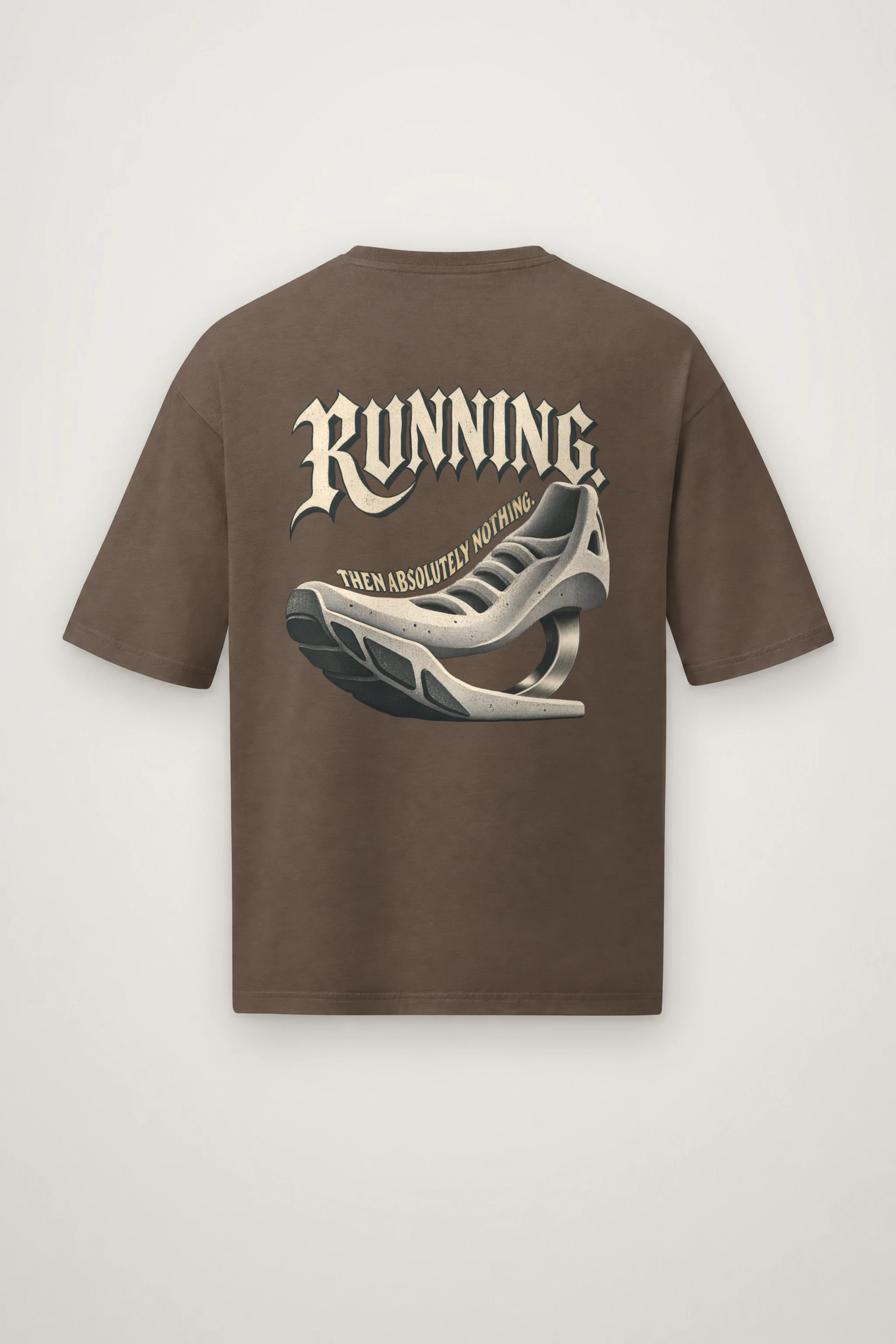 "Running Then Absolutely Nothing" Men's Oversized Heavyweight Crewneck T-Shirt