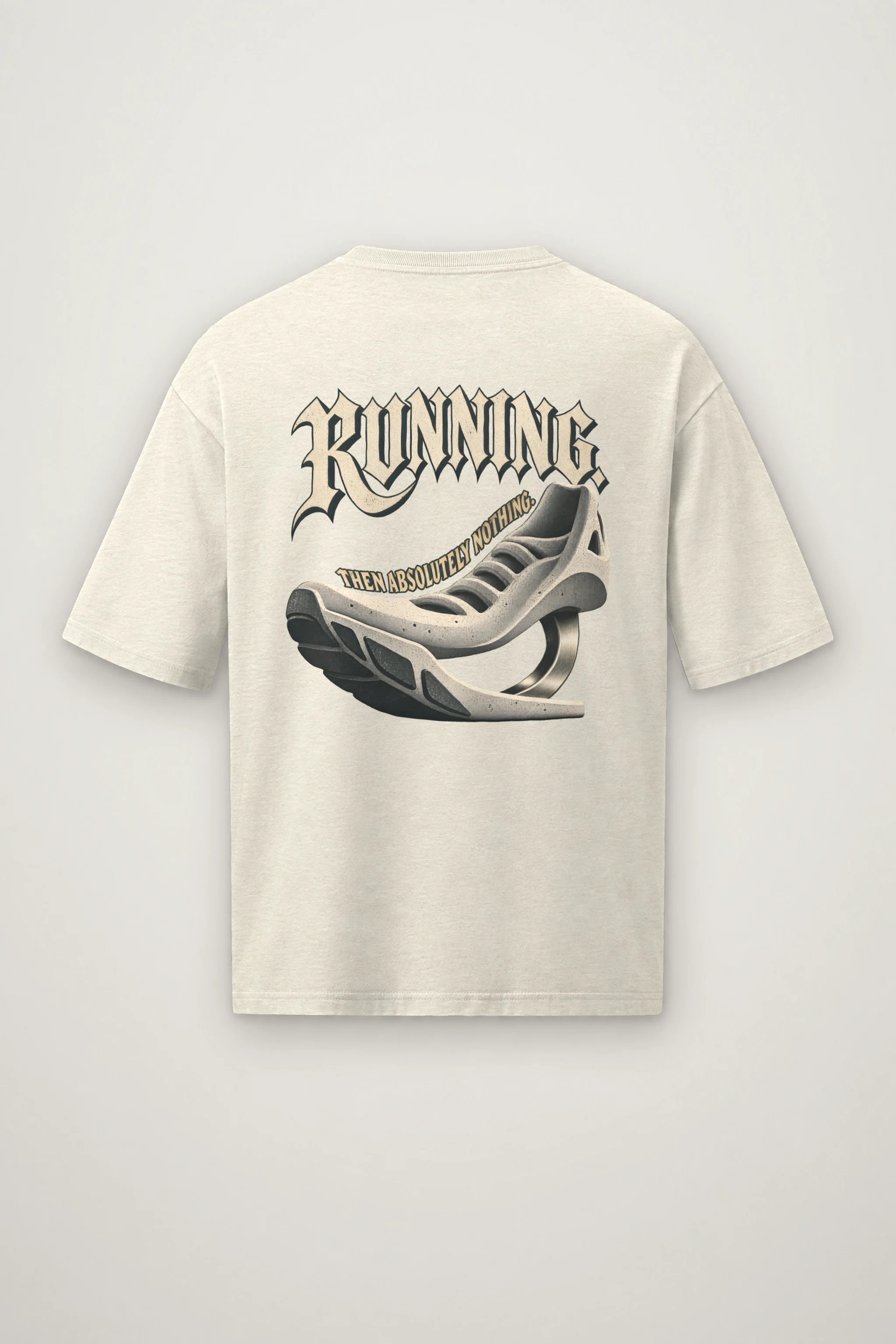 "Running Then Absolutely Nothing" Men's Oversized Heavyweight Crewneck T-Shirt