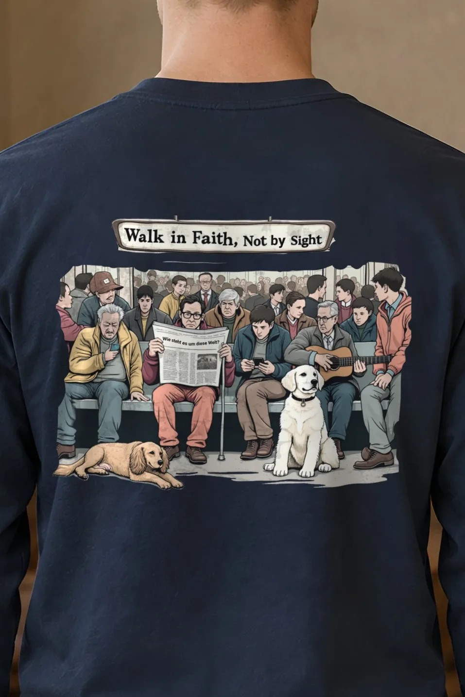 "Rush Hour Chorus" Unisex Longsleeve T-shirt - the graphic up close
