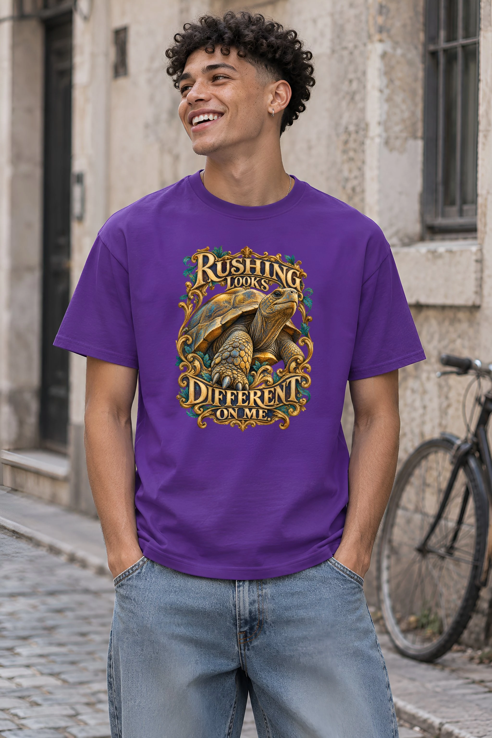 "Rushing Looks Different On Me" Heavyweight Unisex Crewneck T-shirt