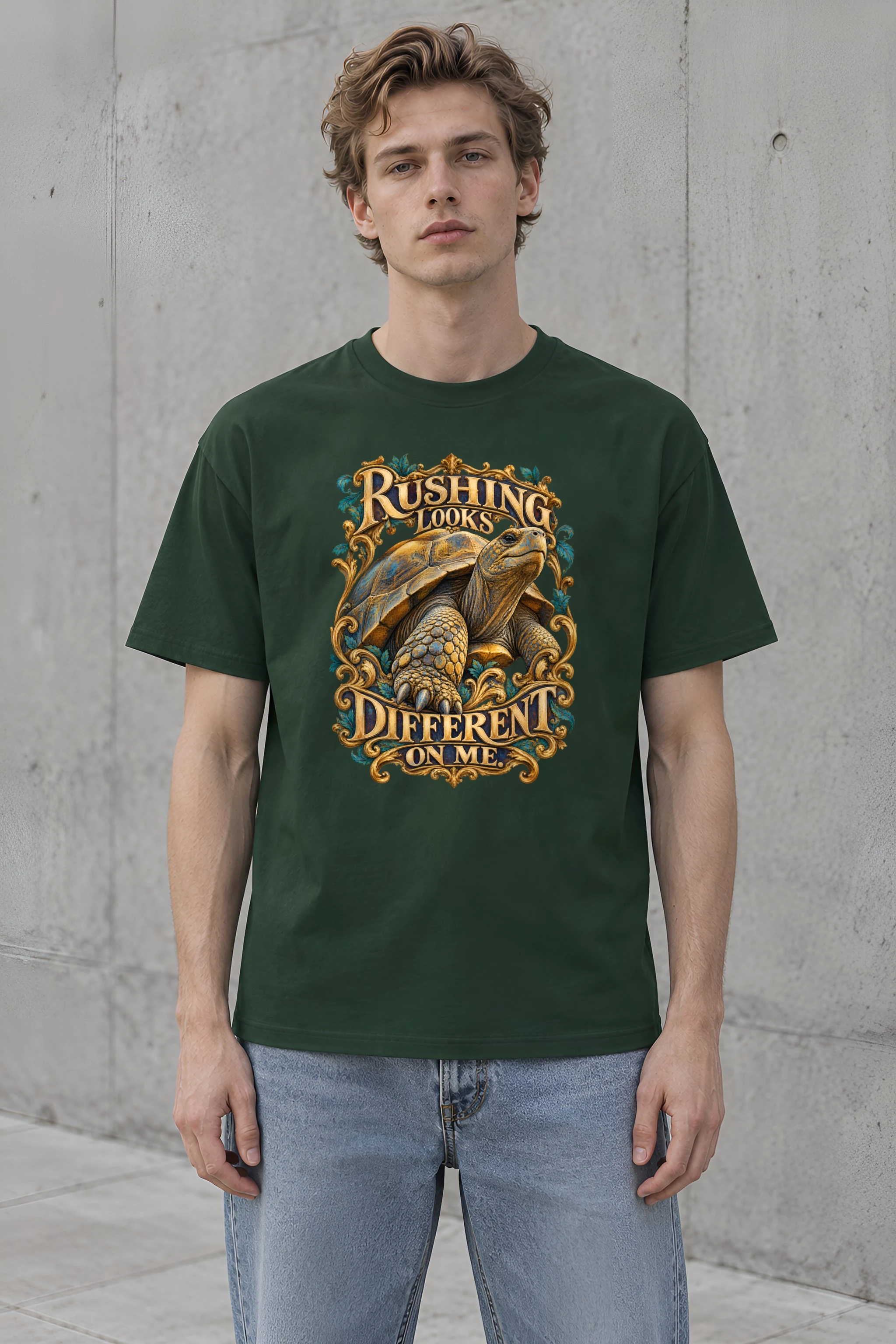 "Rushing Looks Different On Me" Heavyweight Unisex Crewneck T-shirt