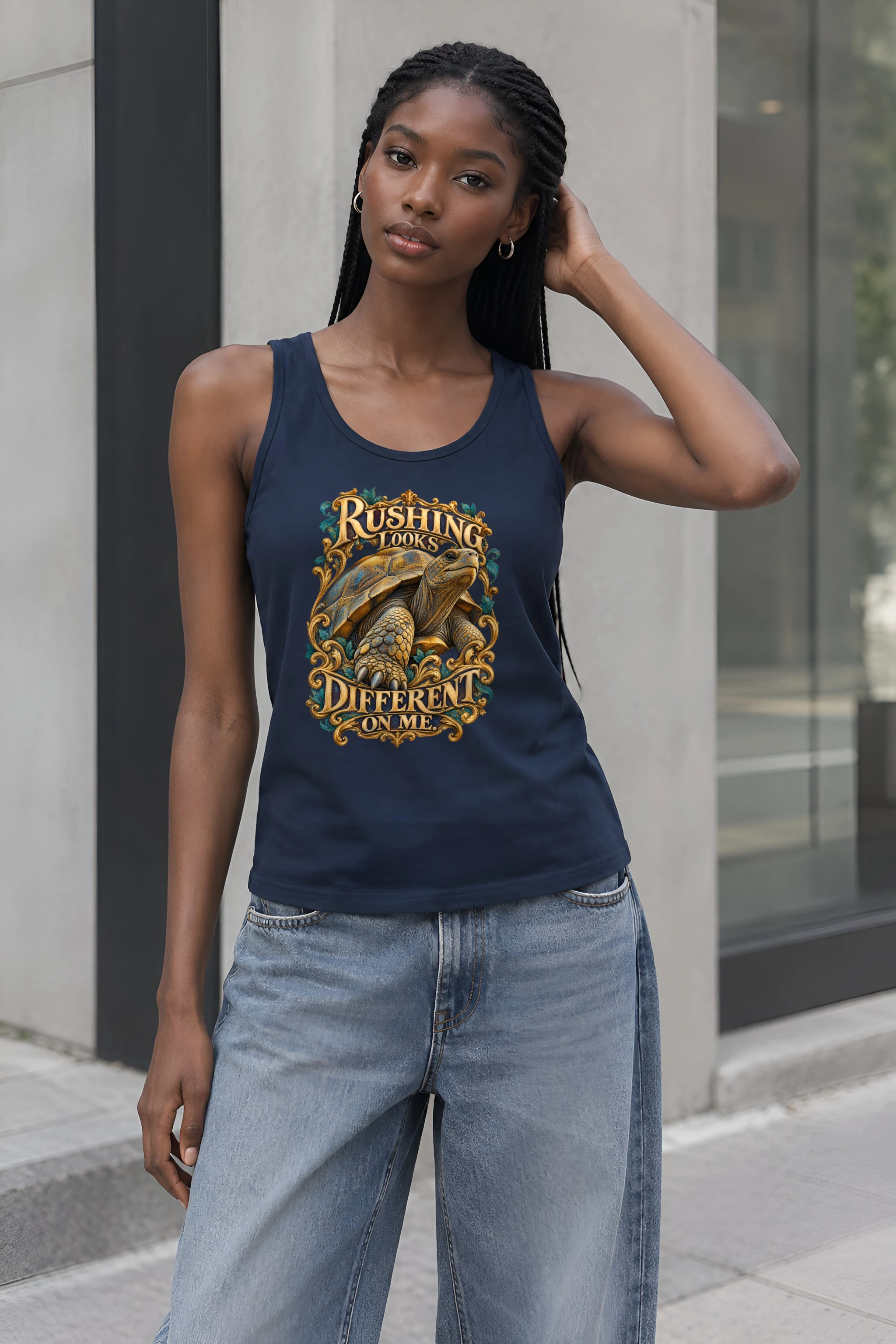 "Rushing Looks Different On Me" Unisex Jersey Tank