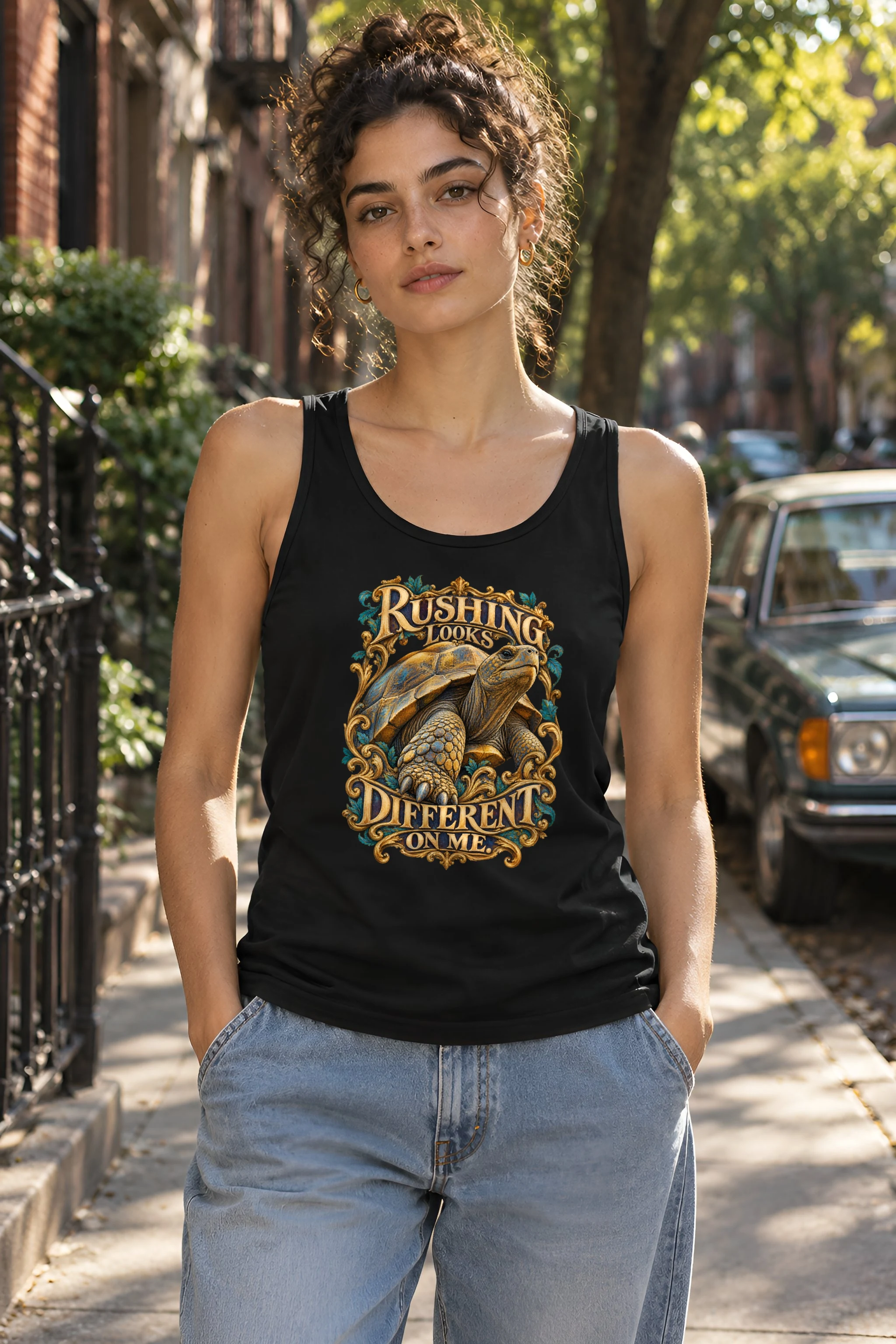"Rushing Looks Different On Me" Unisex Jersey Tank