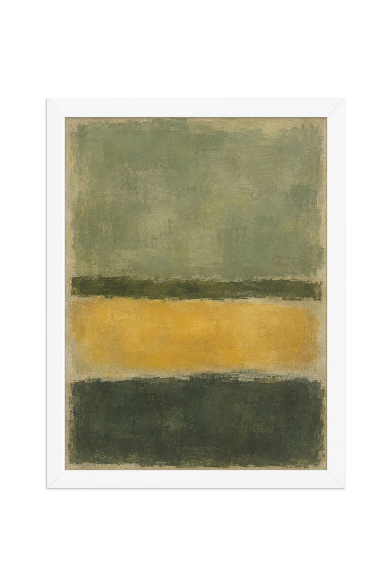 "Sage and Mustard Color Fields" Premium Wooden Framed Poster