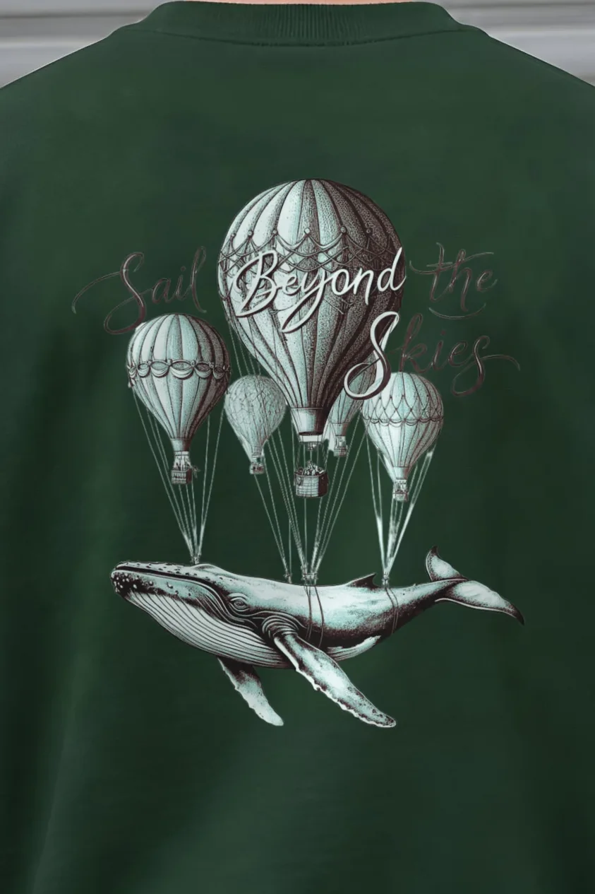 "Sail Beyond the Skies" 1 Crewneck Sweatshirt - the graphic up close