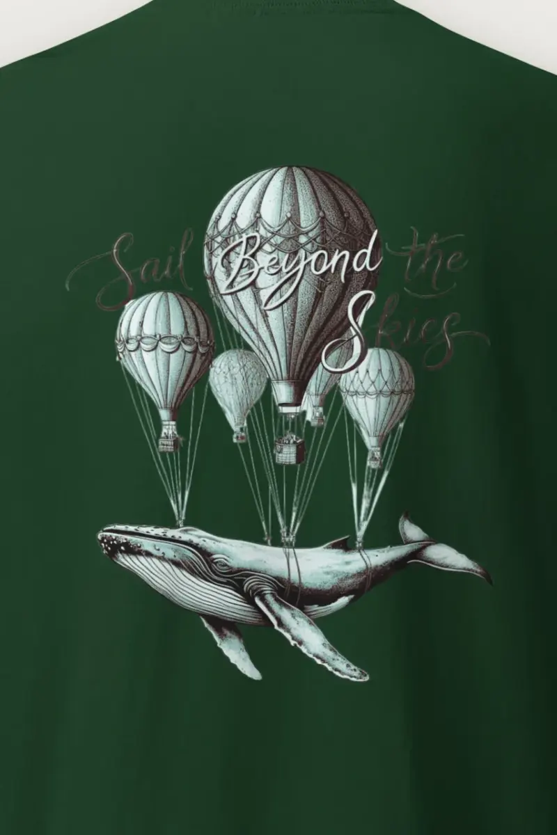 "Sail Beyond the Skies" Heavyweight Unisex Crewneck T-shirt