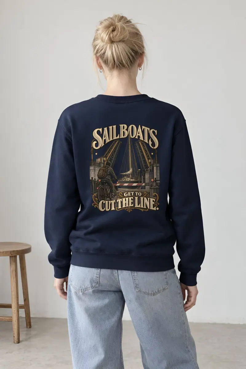 "Sailboats Get to Cut the Line" Heavy Blend Unisex Crewneck Sweatshirt