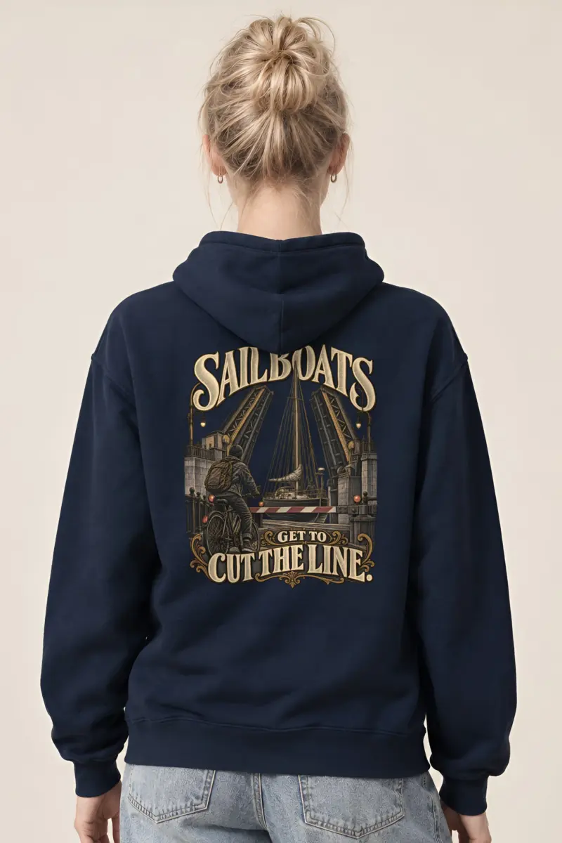 “Sailboats Get to Cut the Line” Heavy Blend Unisex Pullover Hoodie
