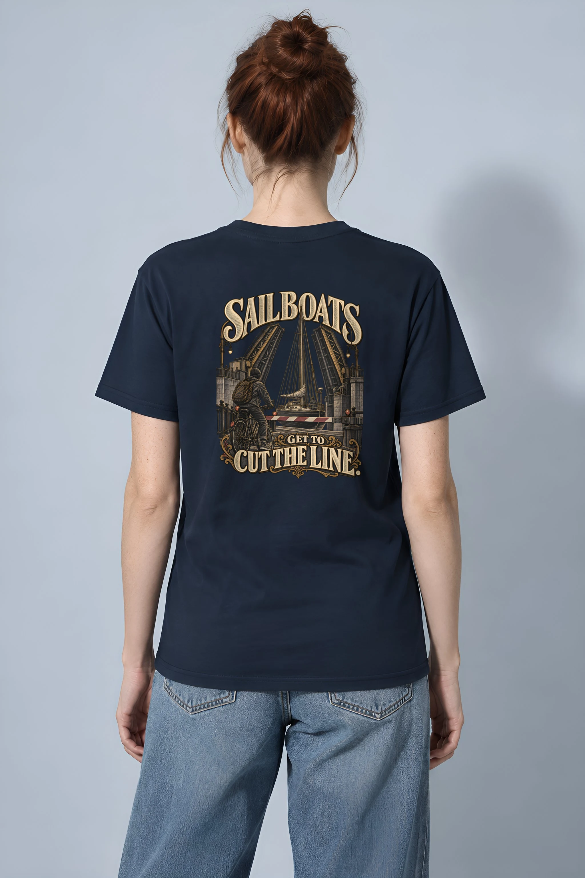 "Sailboats Get to Cut the Line" Heavyweight Unisex Crewneck T-shirt