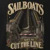 "Sailboats Get to Cut the Line" Men's Oversized Heavyweight Crewneck T-Shirt