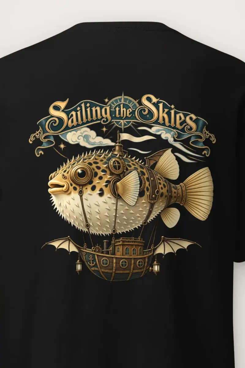 "Sailing The Skies" Heavyweight Unisex Crewneck T-shirt