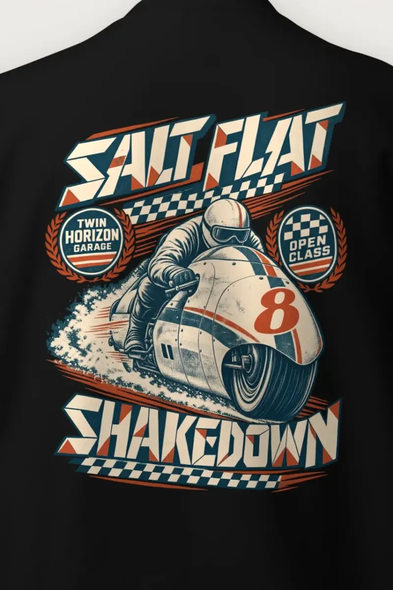 "Salt Flat Shakedown" Heavy Blend Unisex Crewneck Sweatshirt - the graphic up close