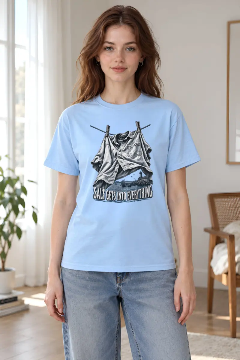 "Salt Gets Into Everything" Heavyweight Unisex Crewneck T-shirt