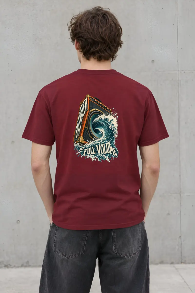 “Saltwater at Full Volume” Heavyweight Unisex Crewneck T-shirt