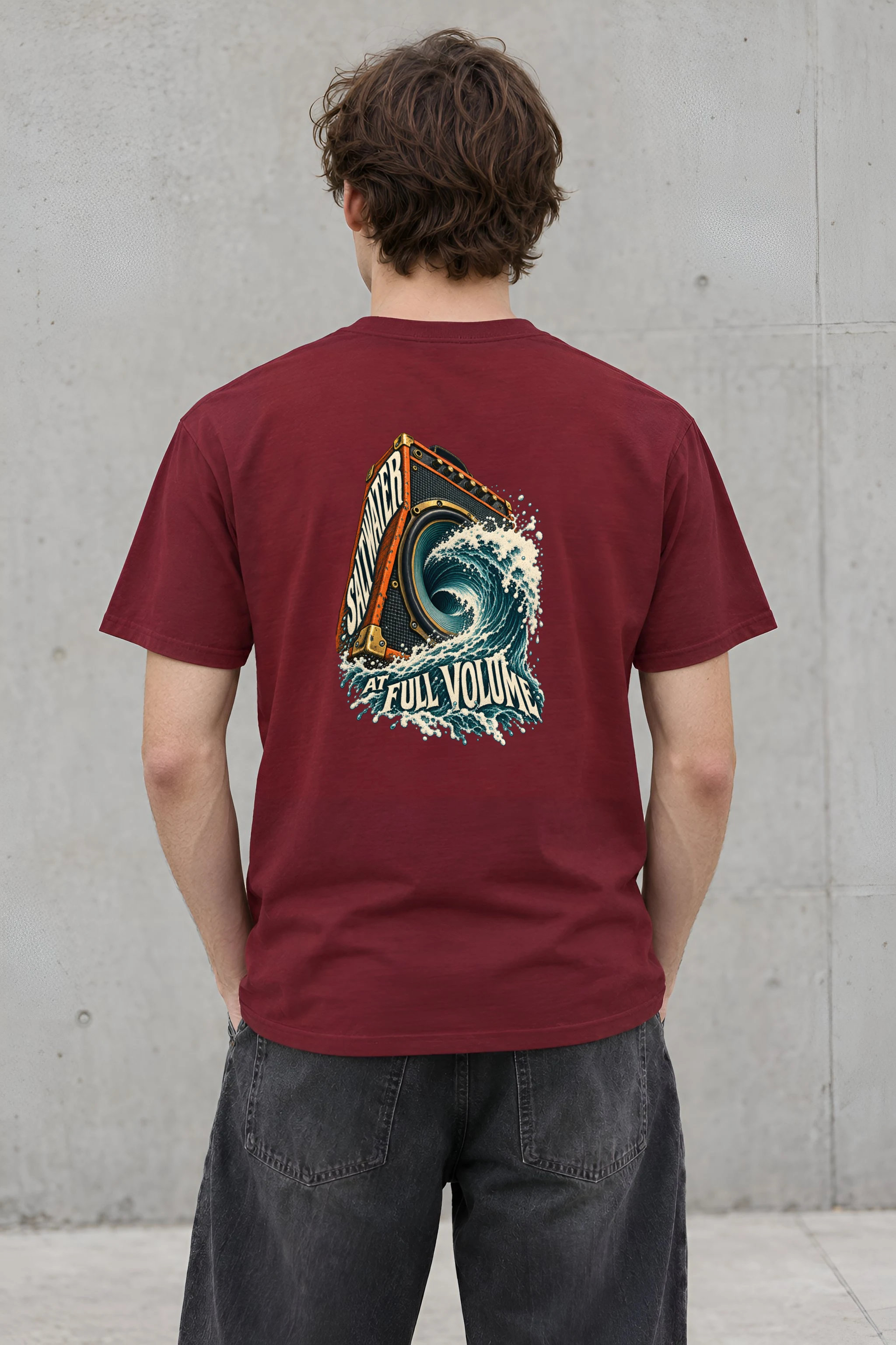 "Saltwater at Full Volume" Heavyweight Unisex Crewneck T-shirt