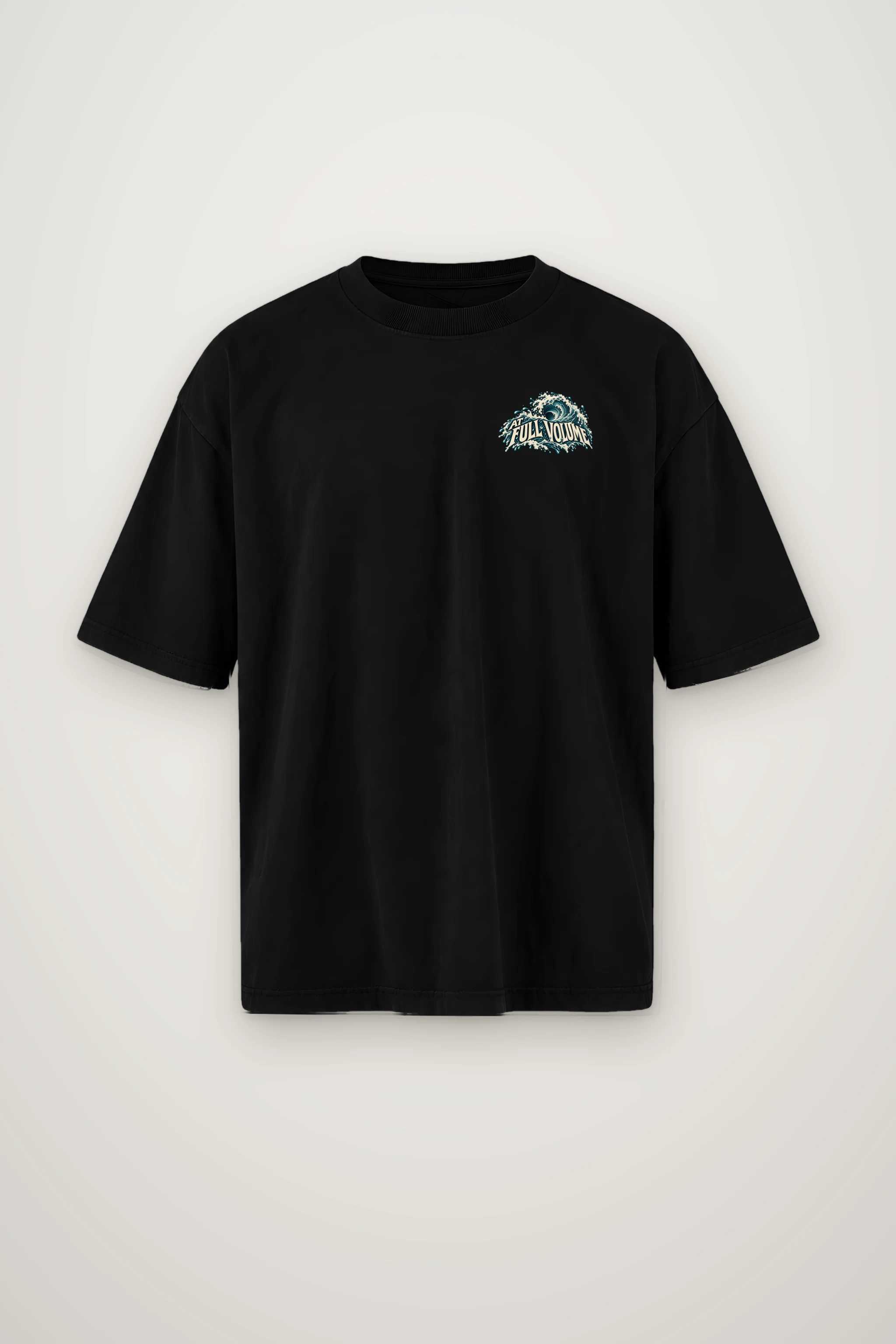 "Saltwater at Full Volume" Men's Oversized Heavyweight Crewneck T-Shirt