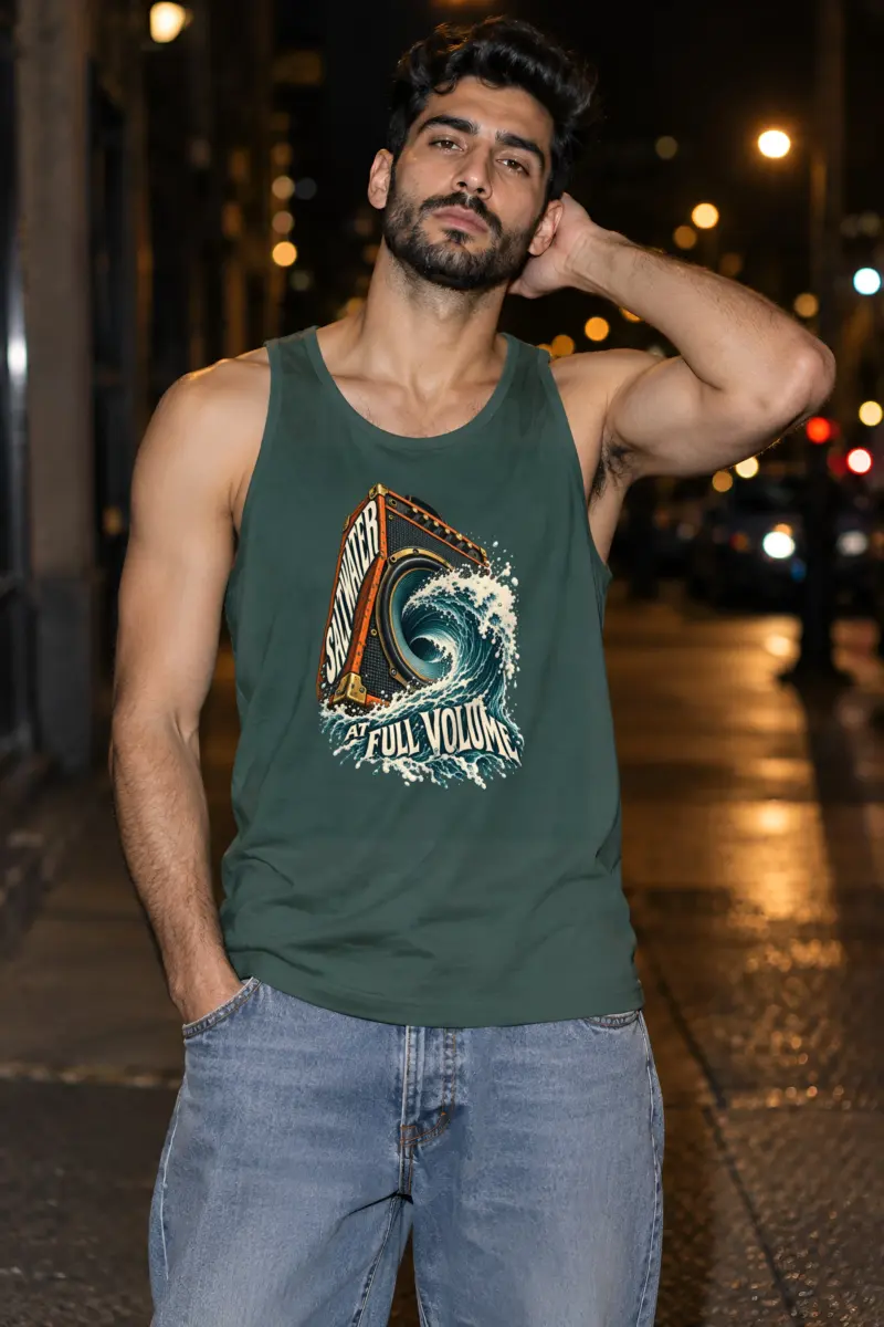 "Saltwater at Full Volume" Unisex Jersey Tank