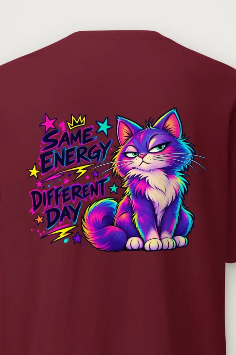 "Same Energy Different Day" Heavyweight Unisex Crewneck T-shirt
