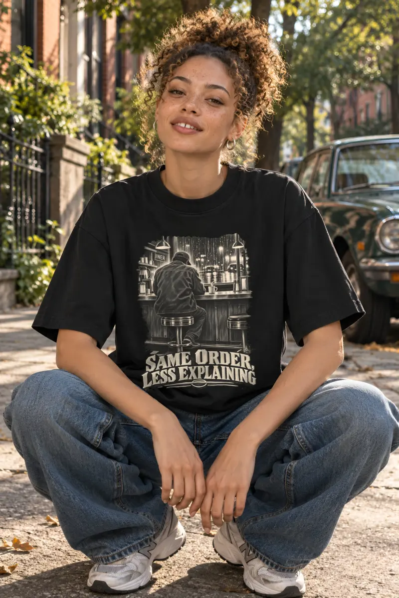 "Same Order, Less Explaining" Unisex Oversized Heavyweight Crewneck T-Shirt