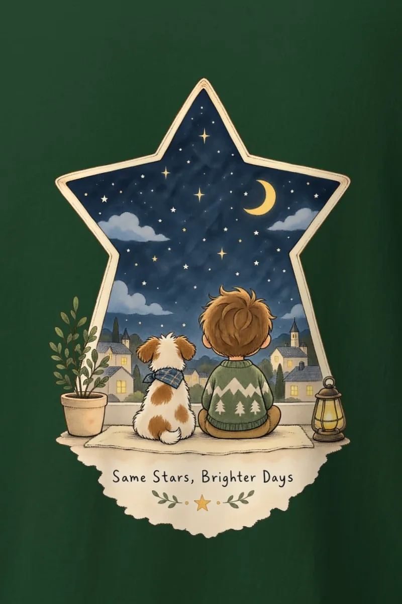 "Same Stars, Brighter Days" Heavyweight Unisex Crewneck T-shirt