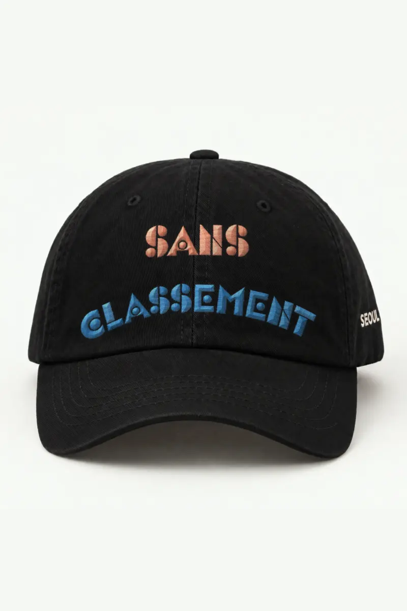 "Sans Classement" Classic Dad Hat · Embroidered — black/cap-front