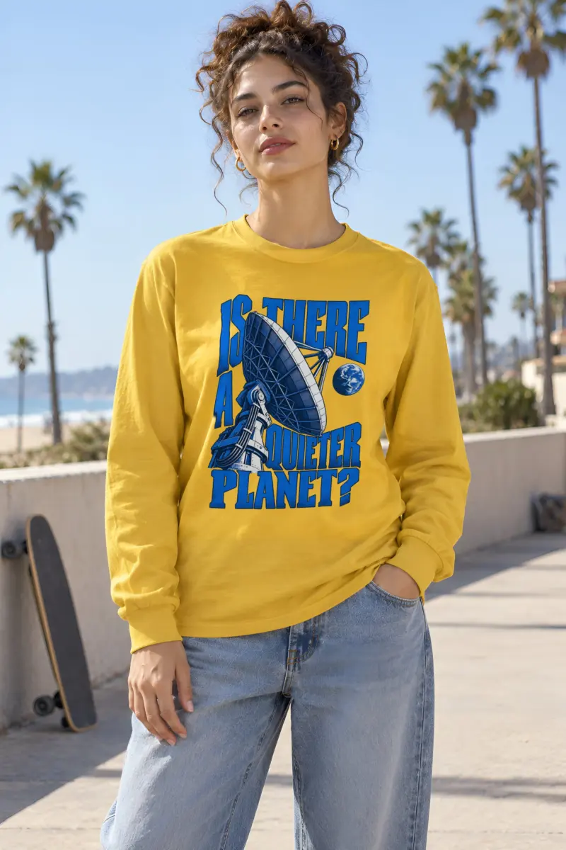 "Satellite Dish And Planet" Unisex Longsleeve T-shirt