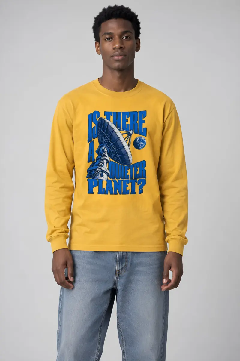 "Satellite Dish And Planet" Unisex Longsleeve T-shirt