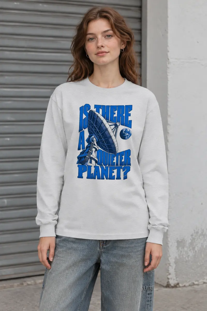 "Satellite Dish And Planet" Unisex Longsleeve T-shirt
