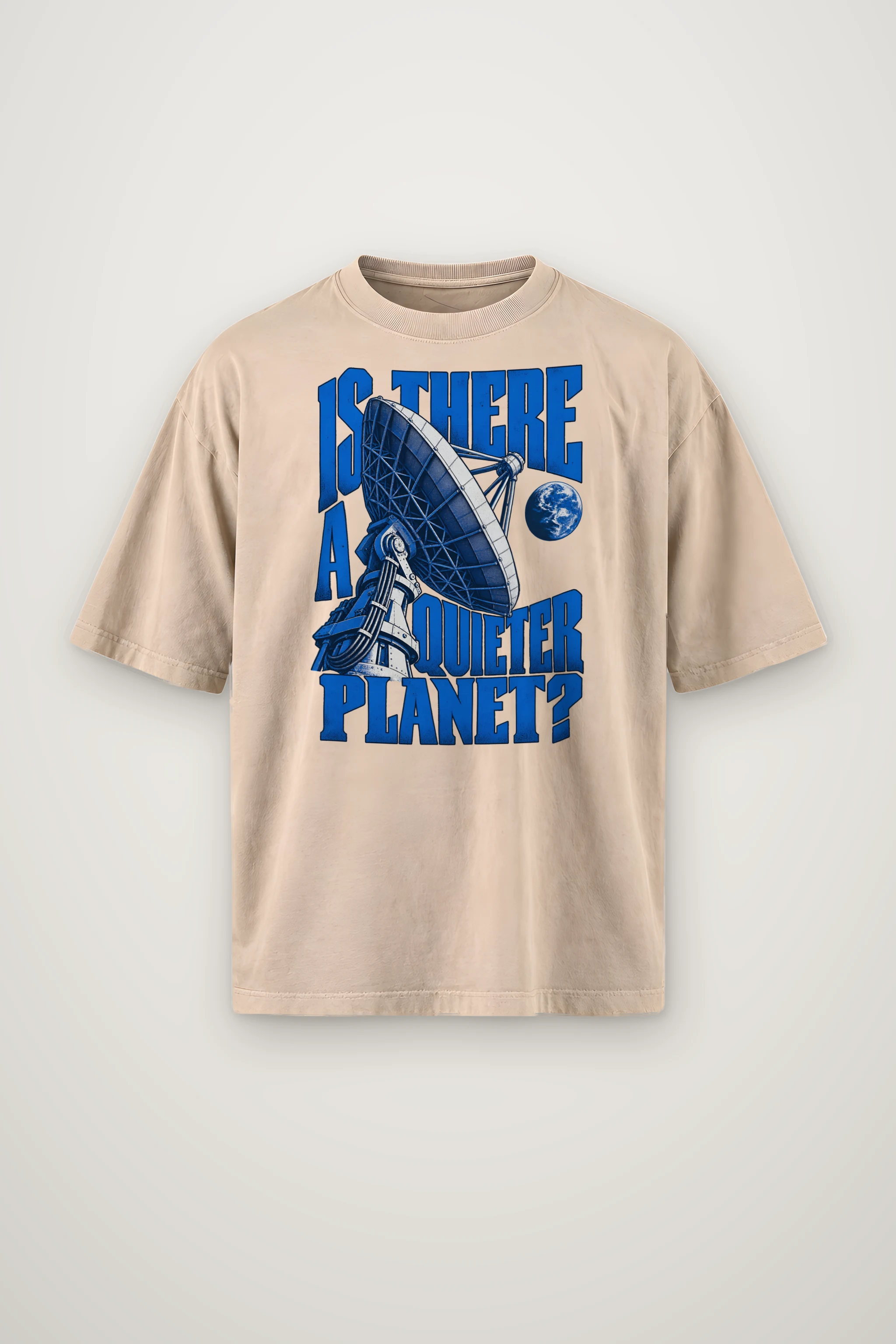 "Satellite Dish Planet" Men's Oversized Heavyweight Crewneck T-Shirt