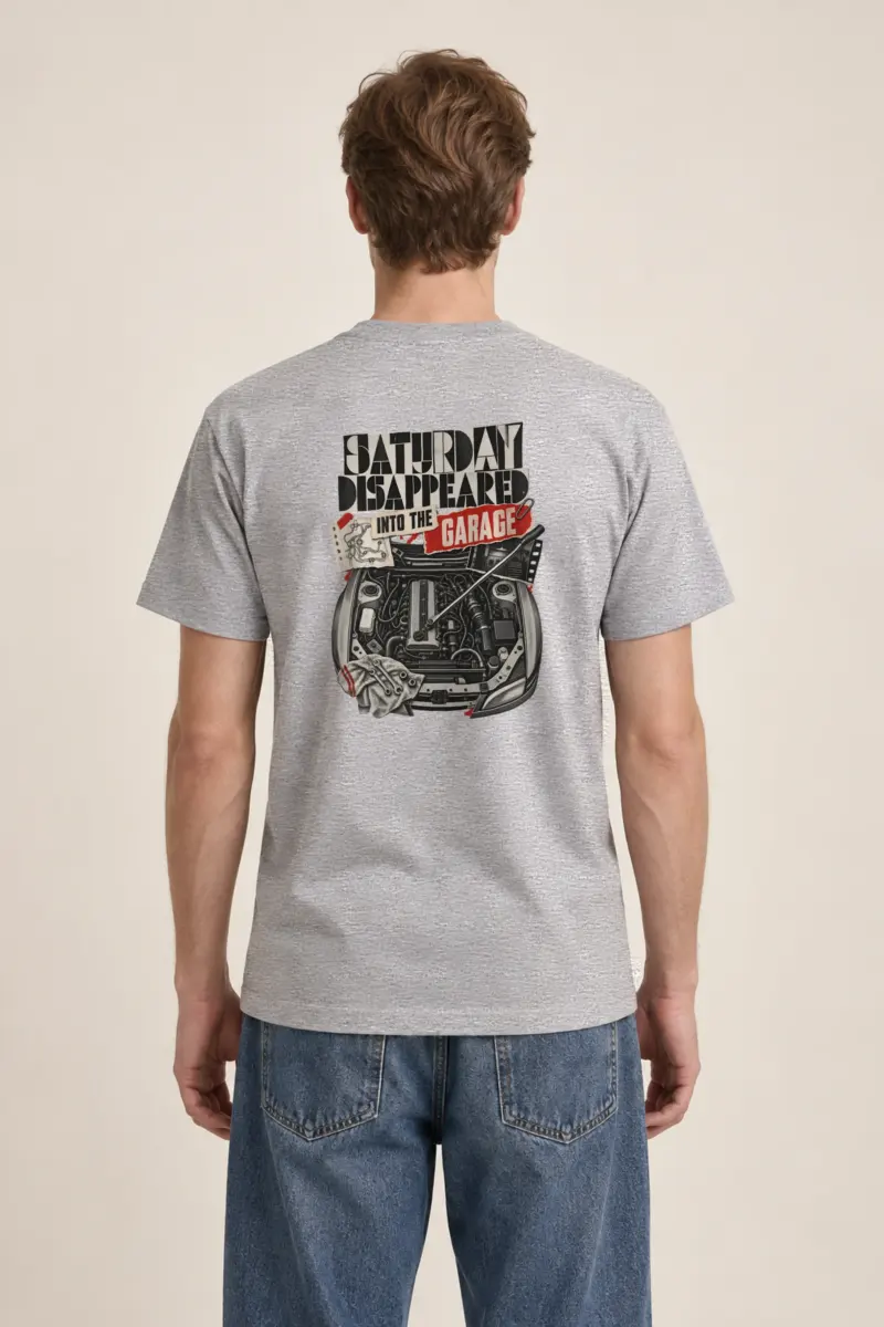 "Saturday Disappeared Into the Garage" Heavyweight Unisex Crewneck T-shirt