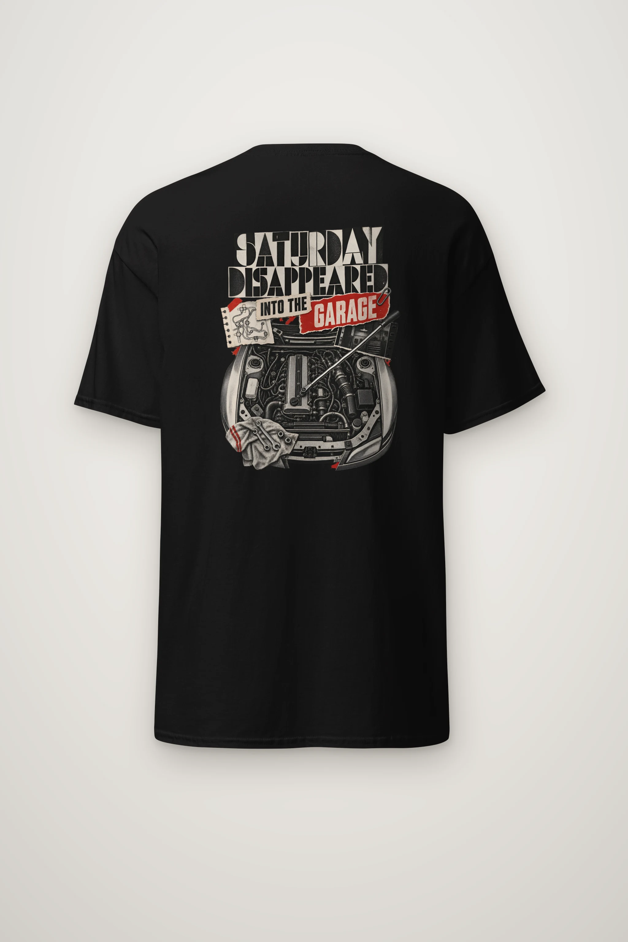 "Saturday Disappeared Into the Garage" Heavyweight Unisex Crewneck T-shirt