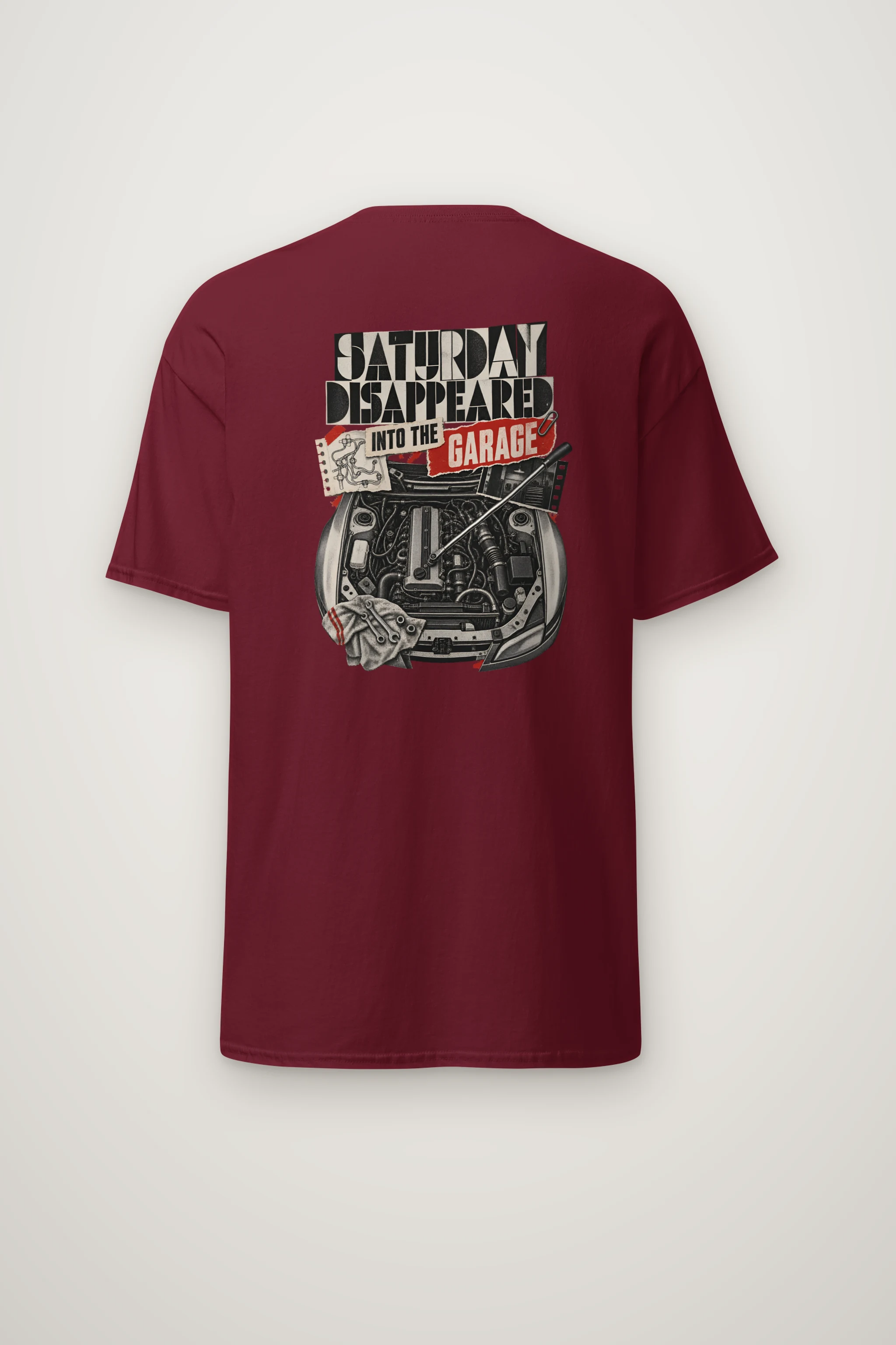 "Saturday Disappeared Into the Garage" Heavyweight Unisex Crewneck T-shirt