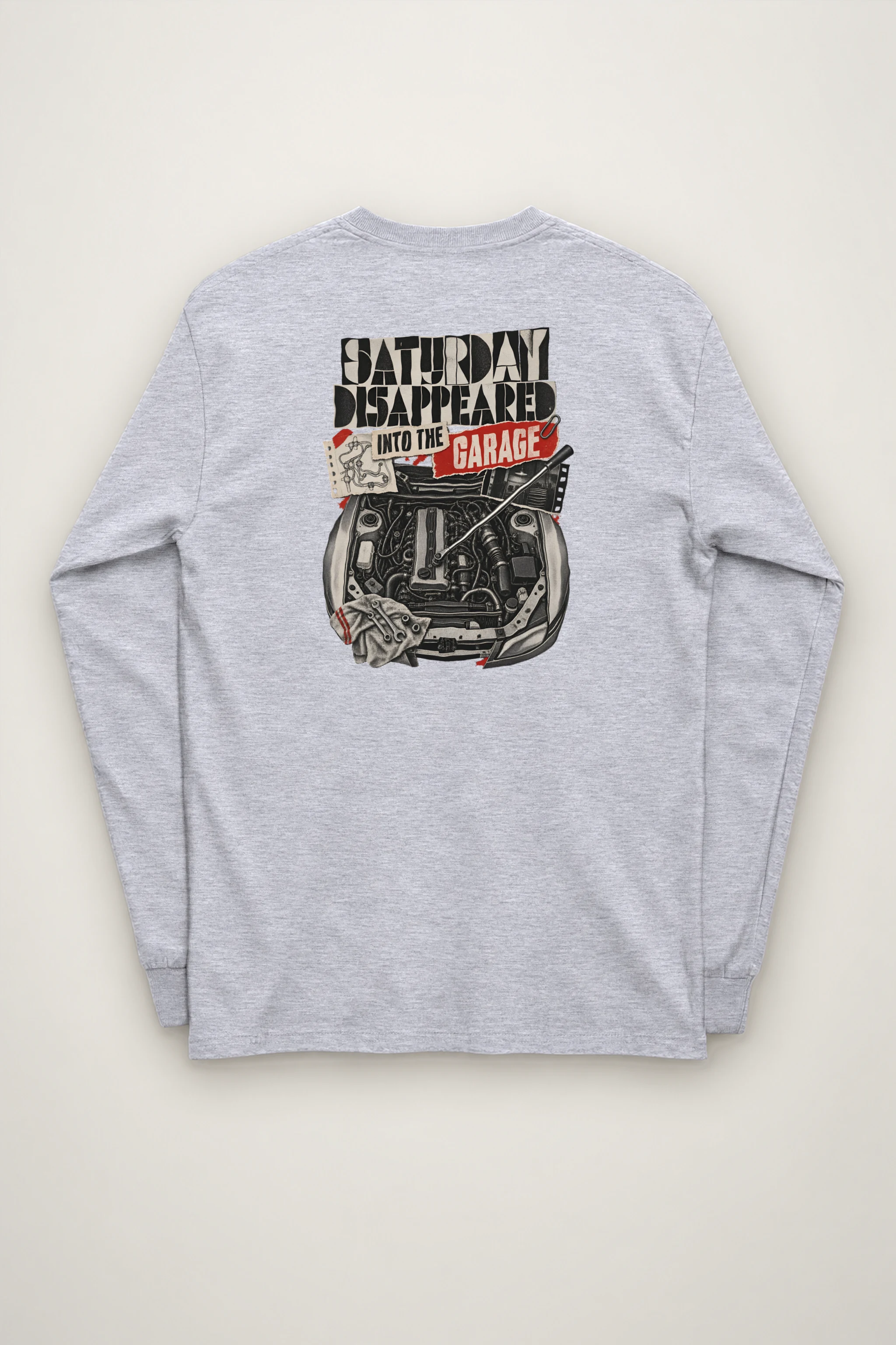 "Saturday Disappeared Into the Garage" Unisex Longsleeve T-shirt