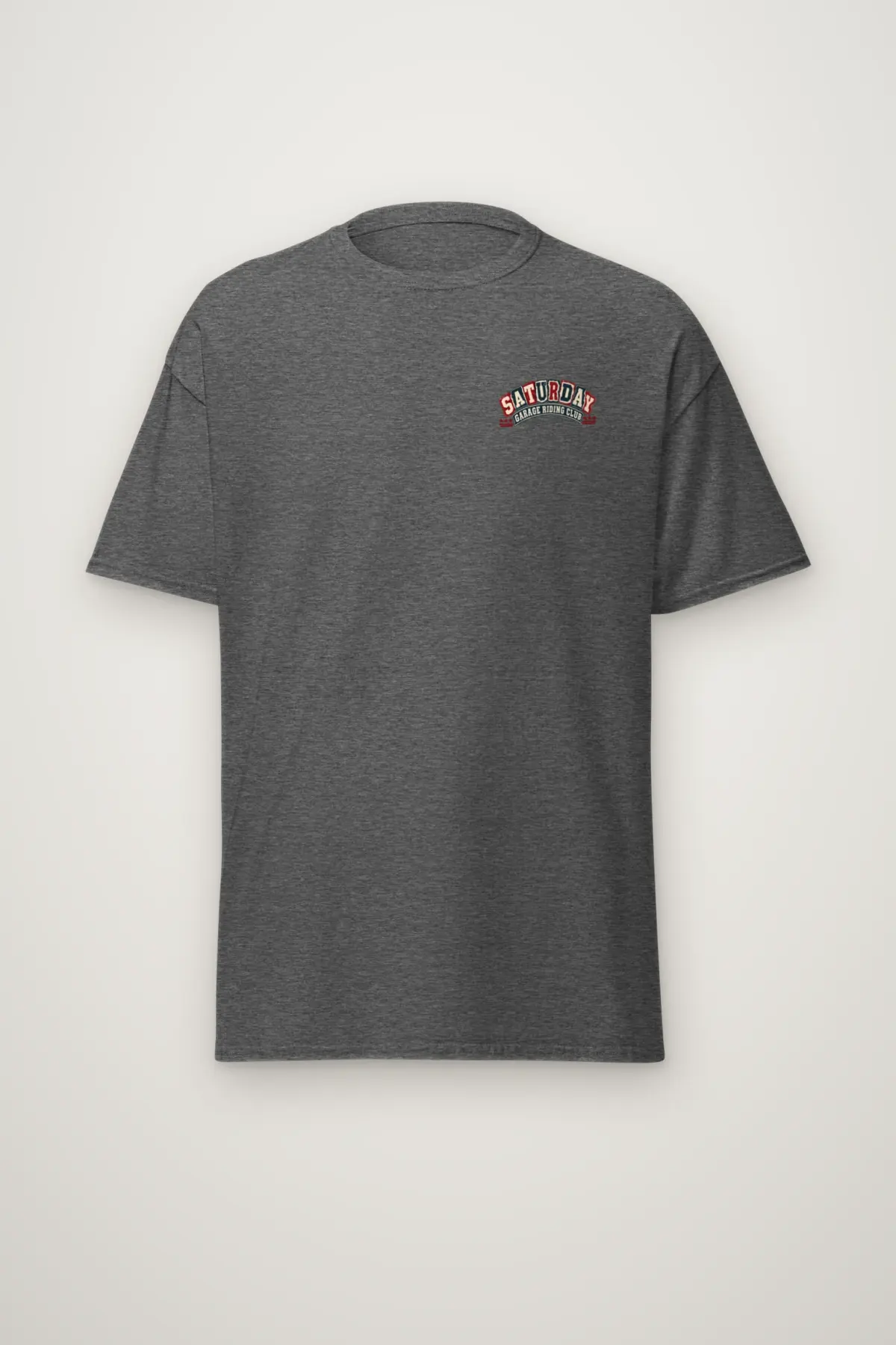"Saturday Garage Riding Club" Heavyweight Unisex Crewneck T-shirt