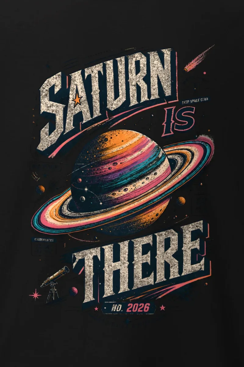 "Saturn Is There" Heavyweight Unisex Crewneck T-shirt