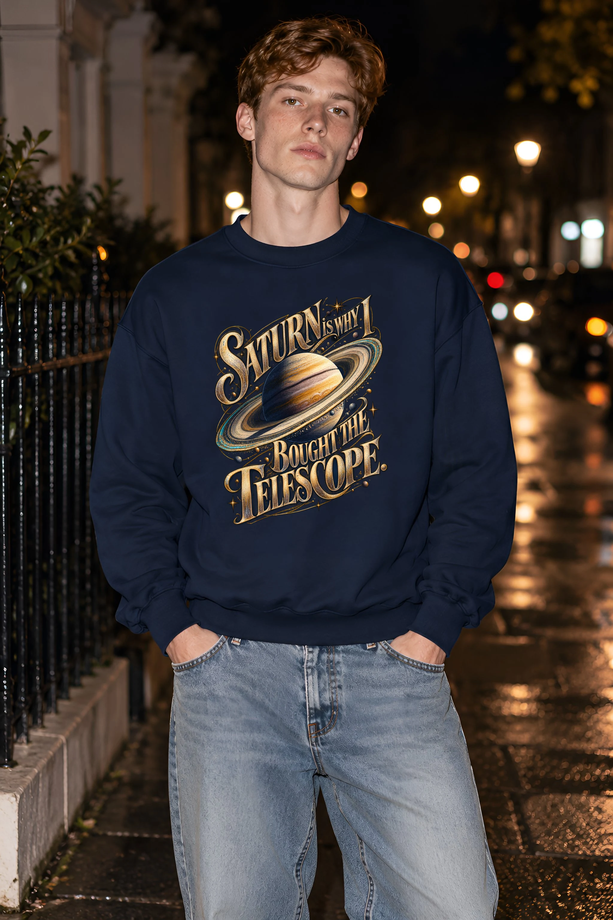 "Saturn Telescope" Unisex Crewneck Sweatshirt