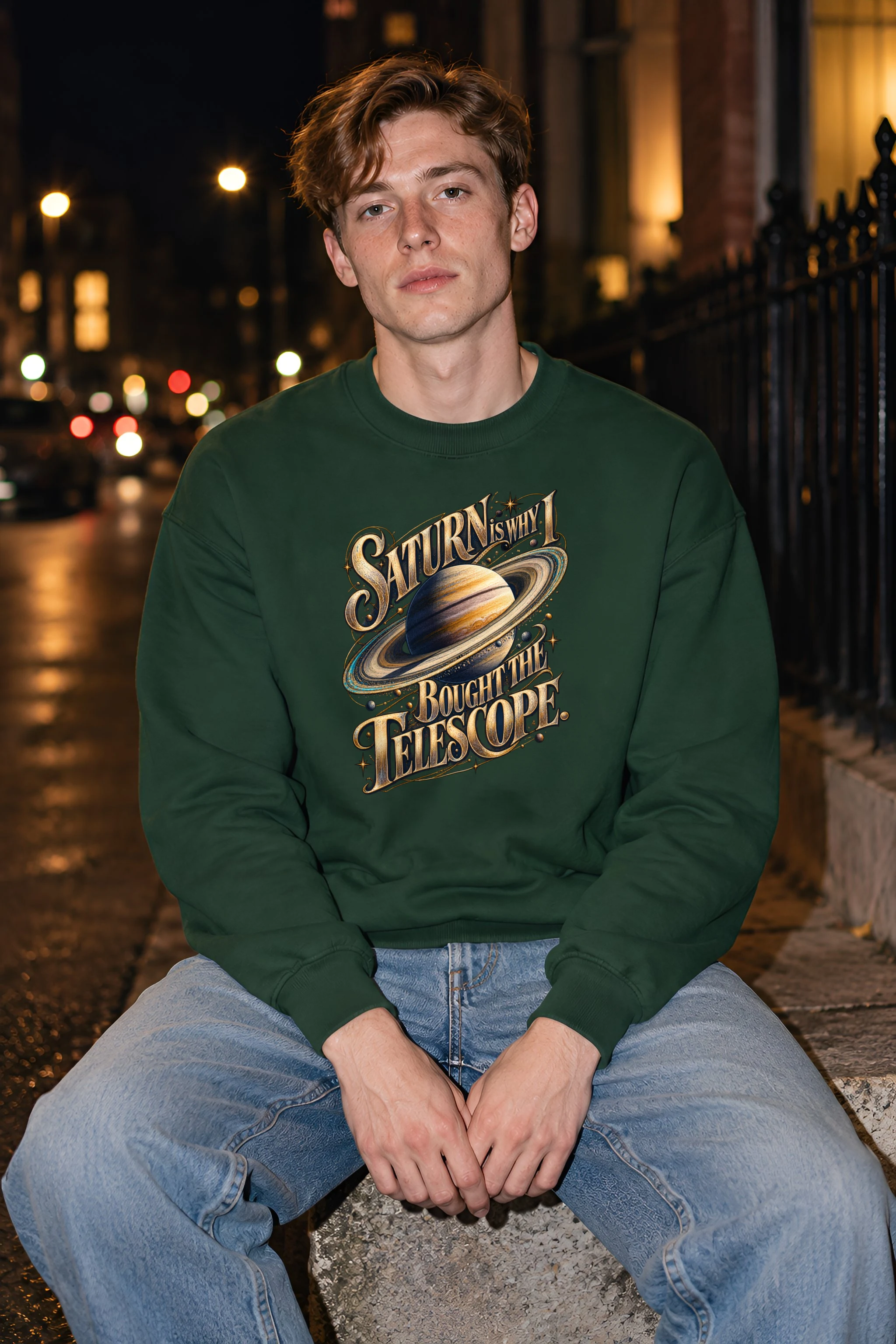 "Saturn Telescope" Unisex Crewneck Sweatshirt