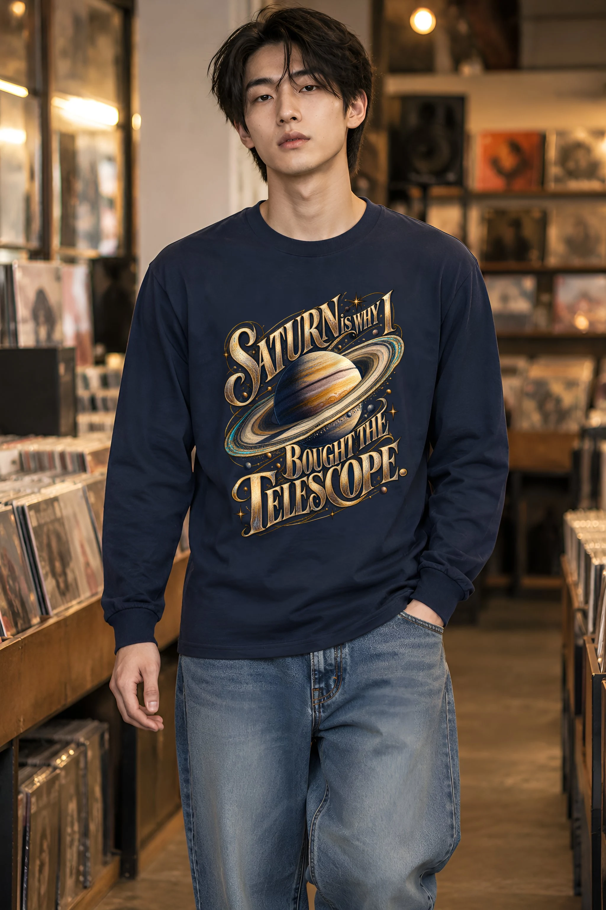 "Saturn Telescope" Unisex Longsleeve T-shirt