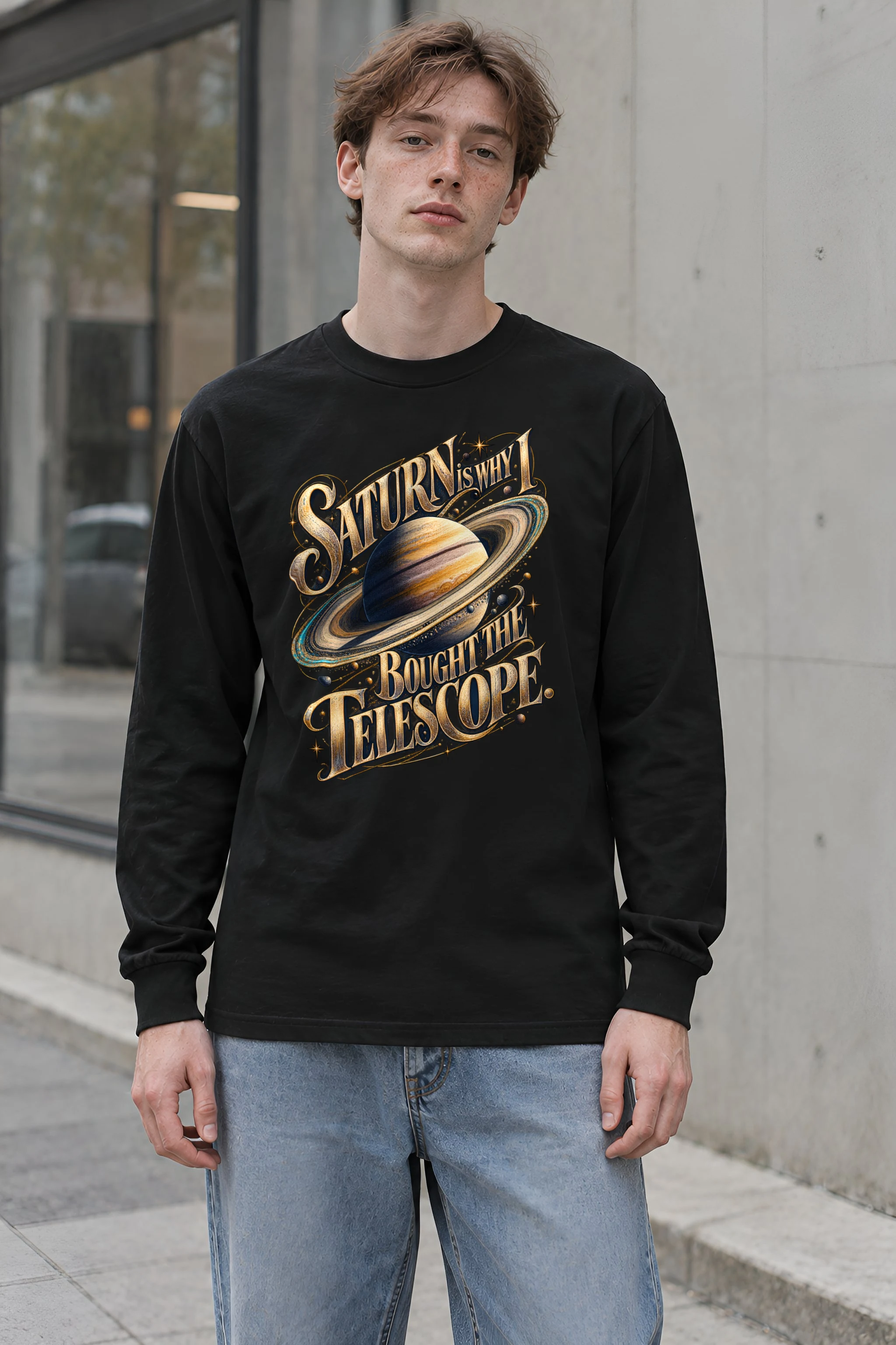 "Saturn Telescope" Unisex Longsleeve T-shirt