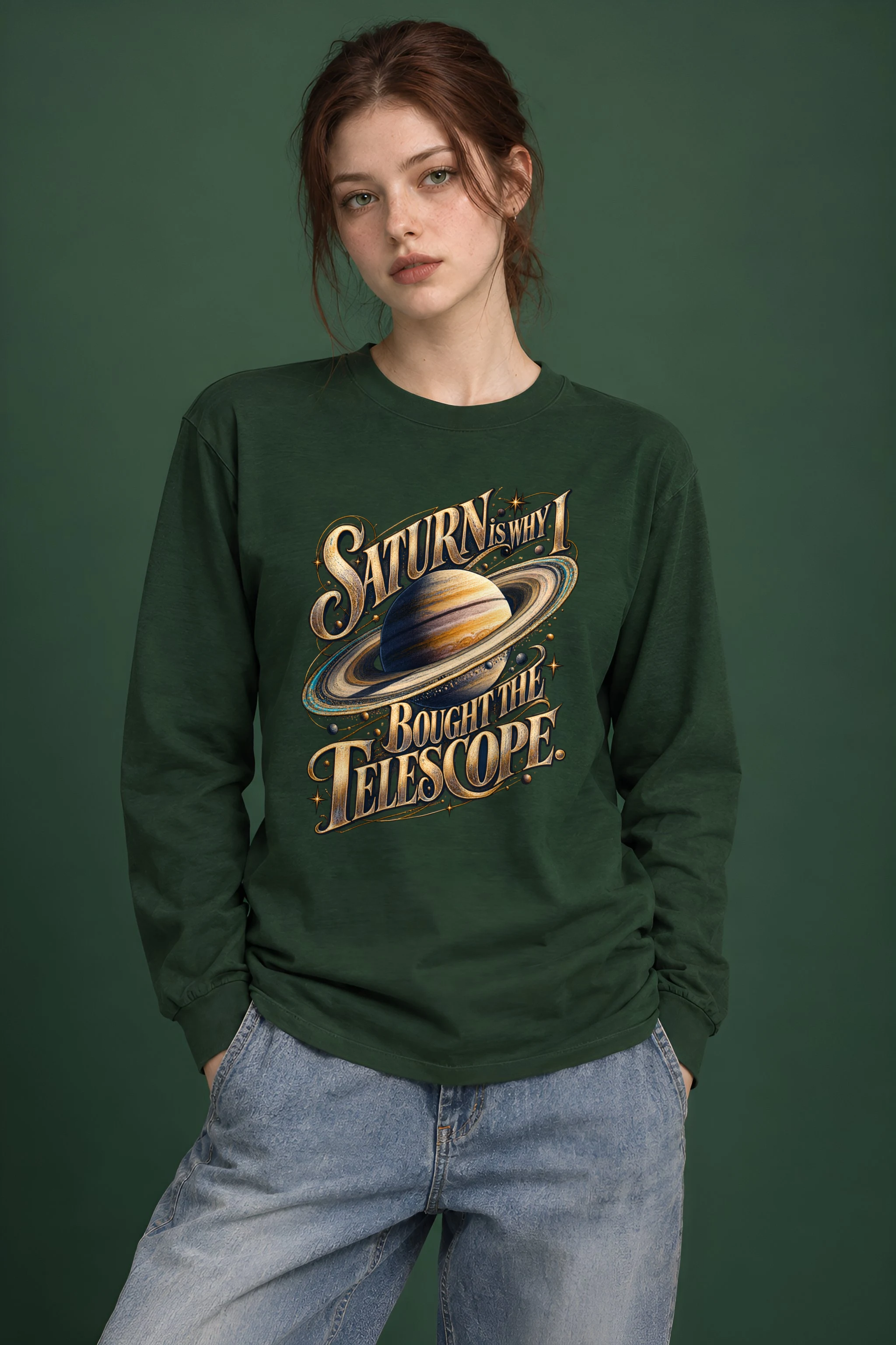 "Saturn Telescope" Unisex Longsleeve T-shirt