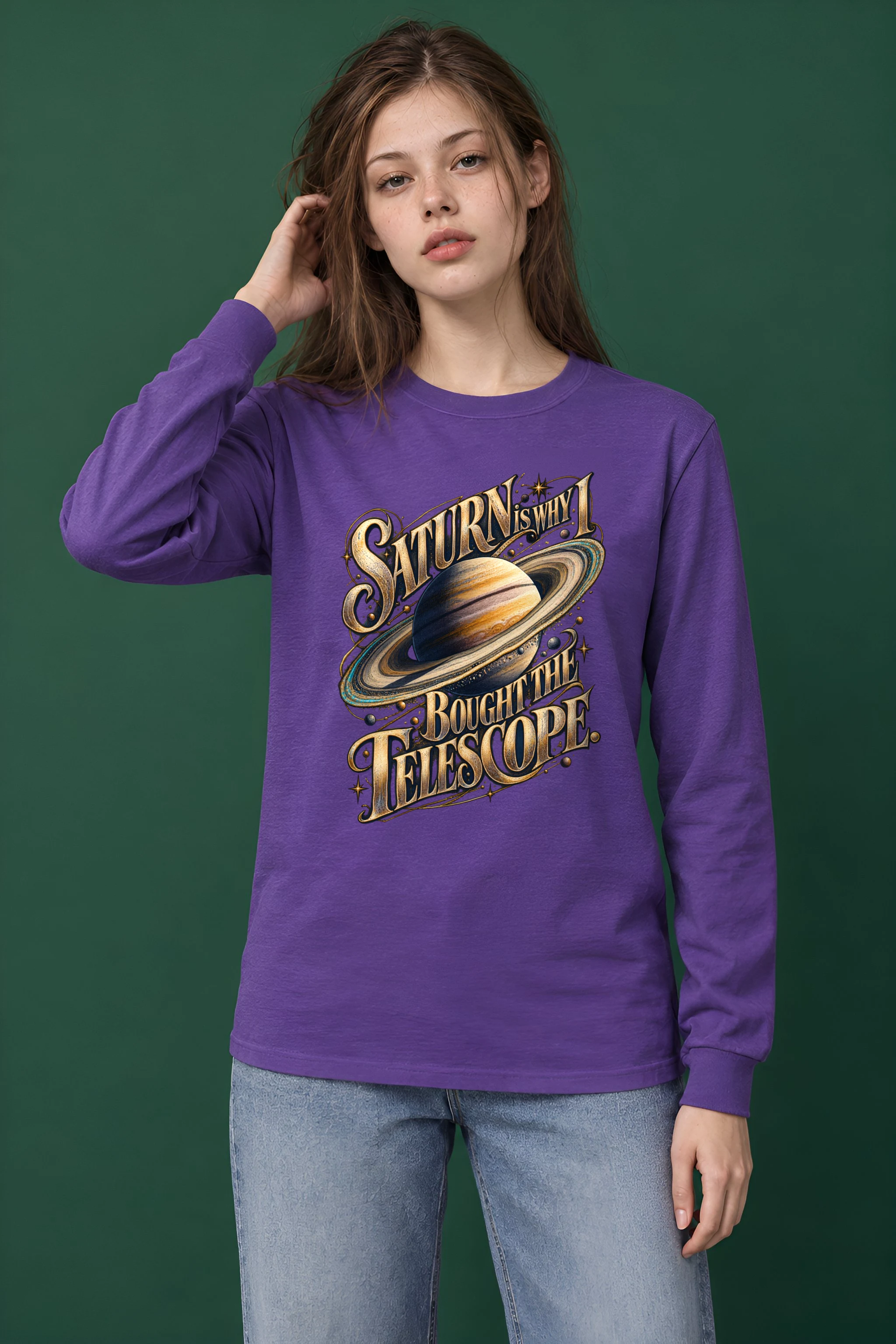 "Saturn Telescope" Unisex Longsleeve T-shirt