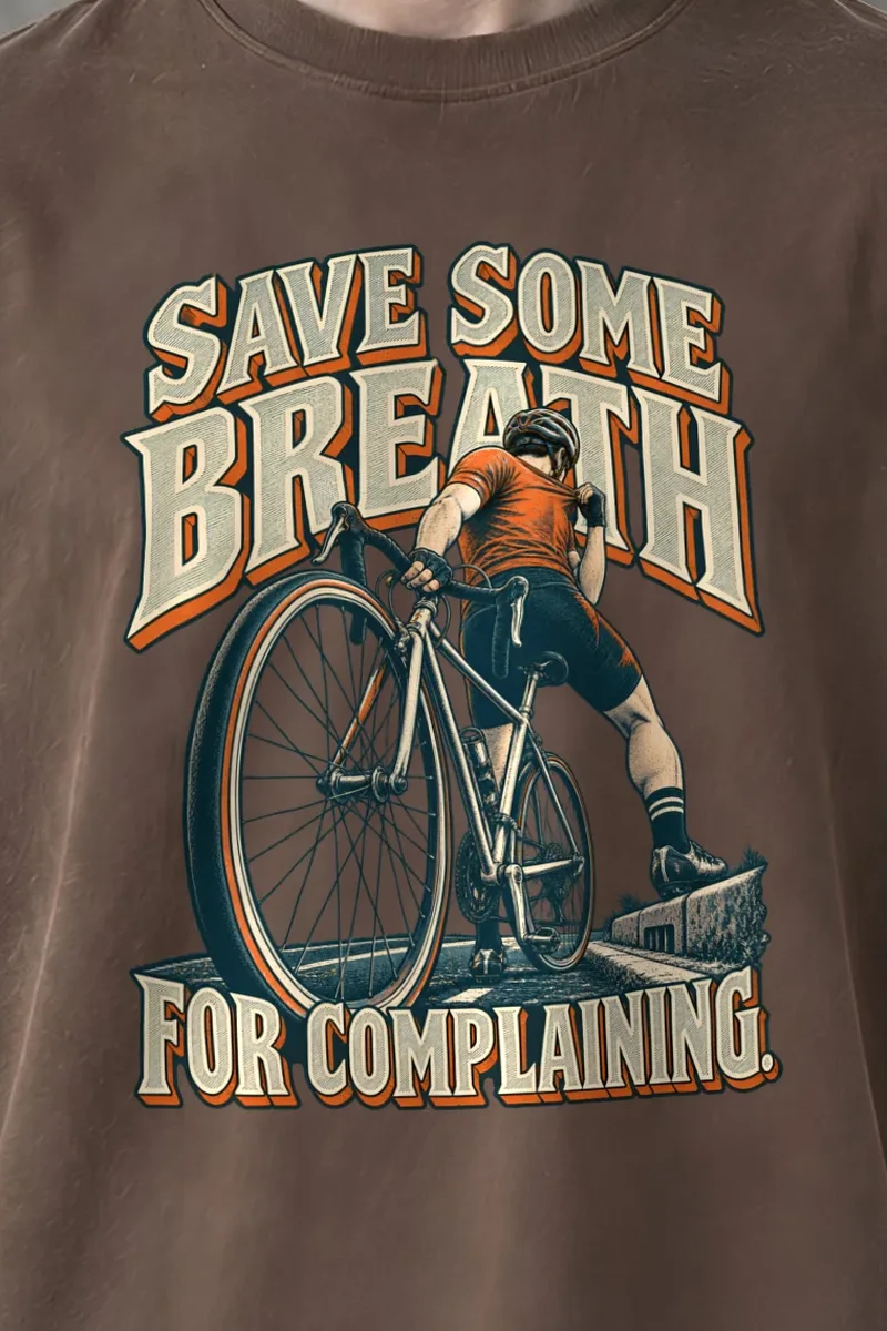 "Save Some Breath" Men’s Oversized Heavyweight Crewneck T-Shirt - the graphic up close
