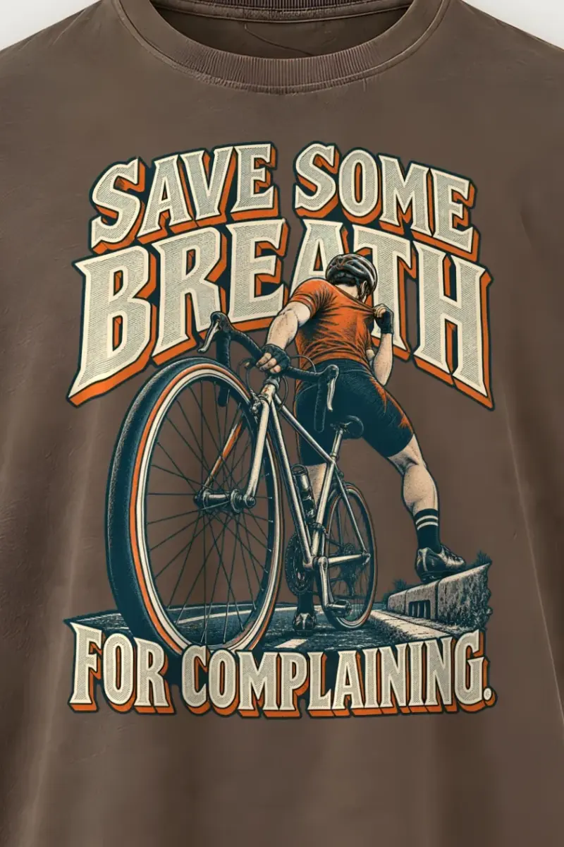 "Save Some Breath" Men’s Oversized Heavyweight Crewneck T-Shirt - the graphic up close